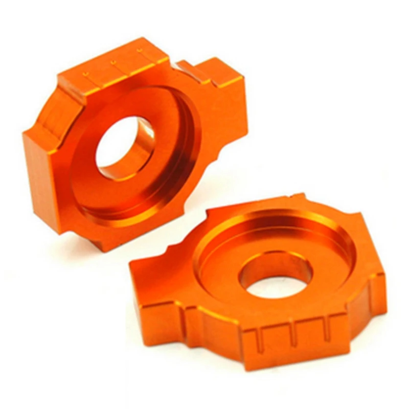 

Motorcycle Axle Blocks Chain Adjuster Aluminum for KTM DUKE200 DUKE 390 125 200 990 Accessories, Orange