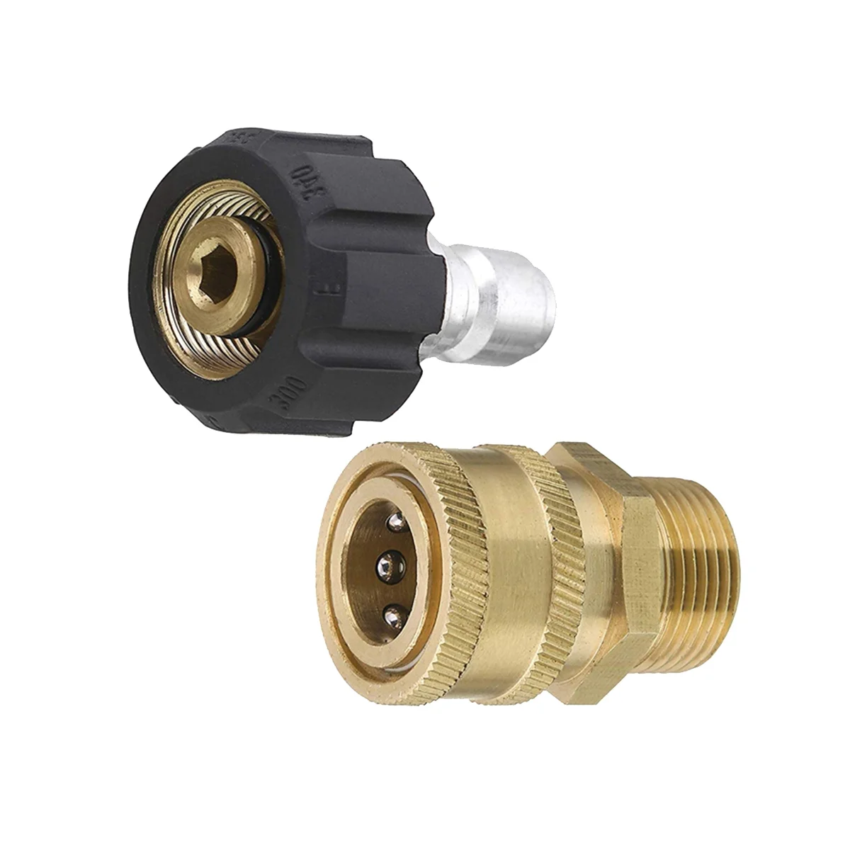 

Pressure Washer Adapter Set Quick Connect Kit Metric M22 14Mm To 3/8 Inch Female Swivel To M22 Male Fitting 5000Psi