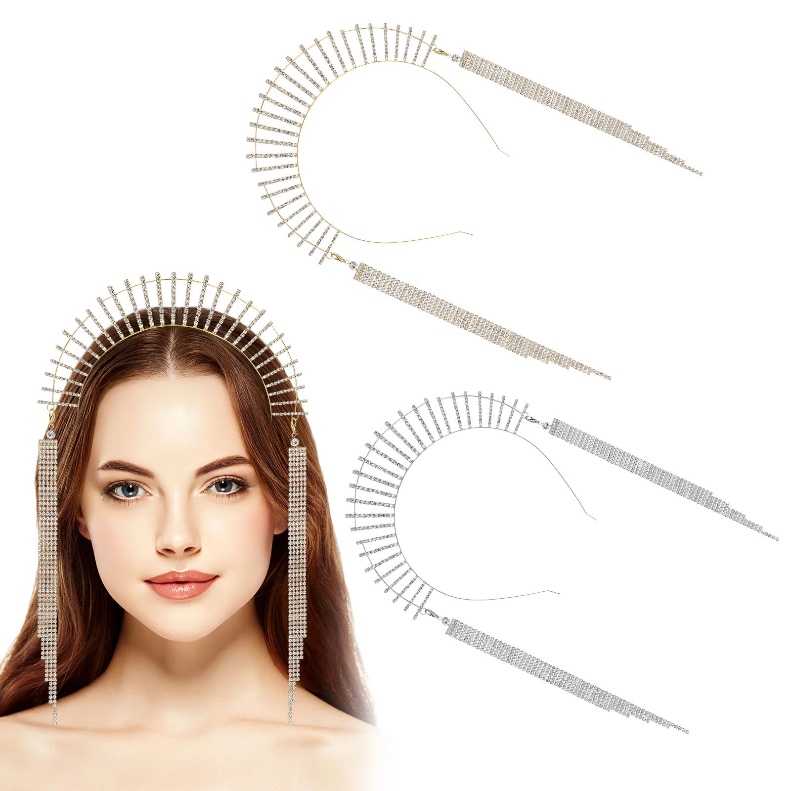 

2 шт. Корона головная повязка свадебные аксессуары для волос головной убор для невесты головной убор со стразами искусственные короны женские богини