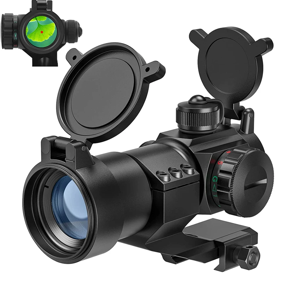 

Red Green Dot Sight 1x30mm With Cantilever Mount Tactical Riflescope Optics Scope Collimator for 20mm Picatinny Rail Mounted