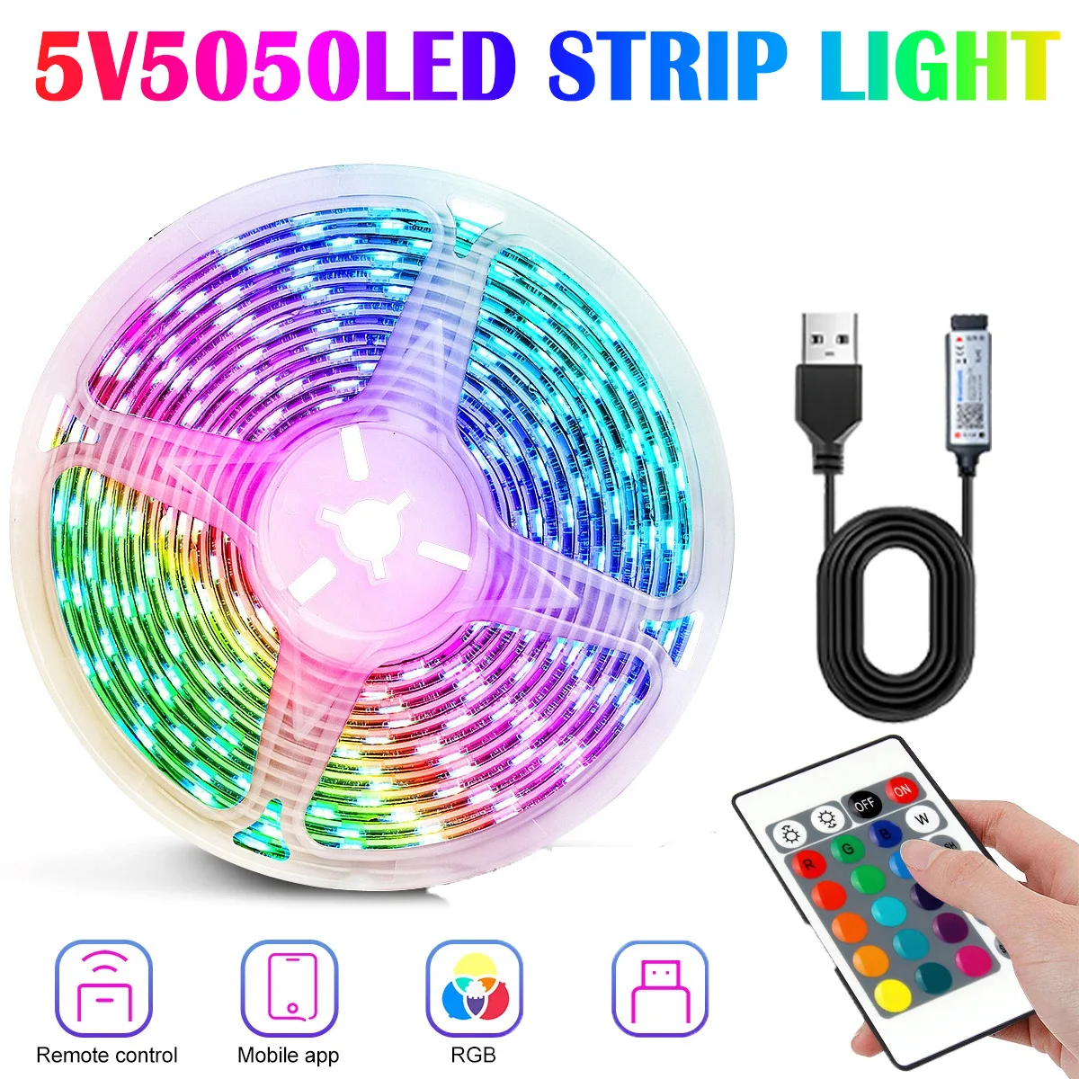 

LED Strip Light USB RGB 5V LED RGB Lights Flexible LED Lamp Tape Ribbon RGB Desktop Screen BackLight Diode Tape