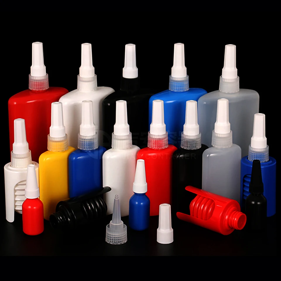 

20/50/250ML empty bottle glue 401 243 quick-drying glue instant glue 502 three-second glue square plastic bottle