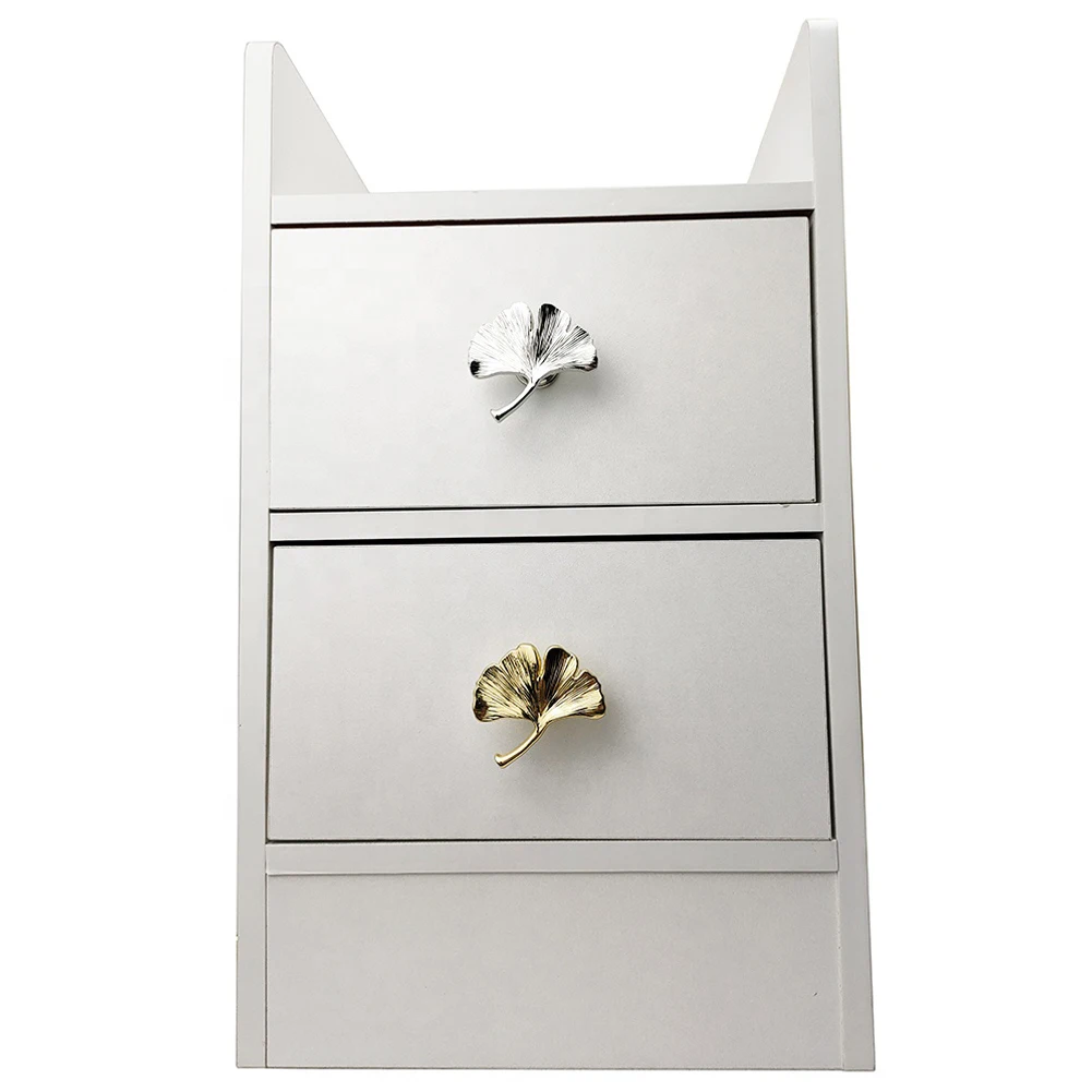 

1*Cupboard Handle Zinc Alloy Cabinet Door Knob Ginkgo Leaf Furniture Drawer Pull Hardware Pulls Bar Knobs Handle For Cabinet New
