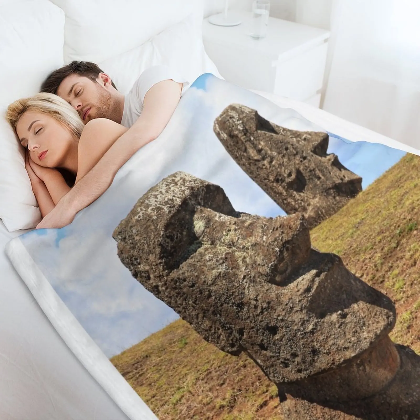 Утяжеленное одеяло Moais at Rano рараракуку-Рапа-нои-Пасхальный остров теплое для зимы