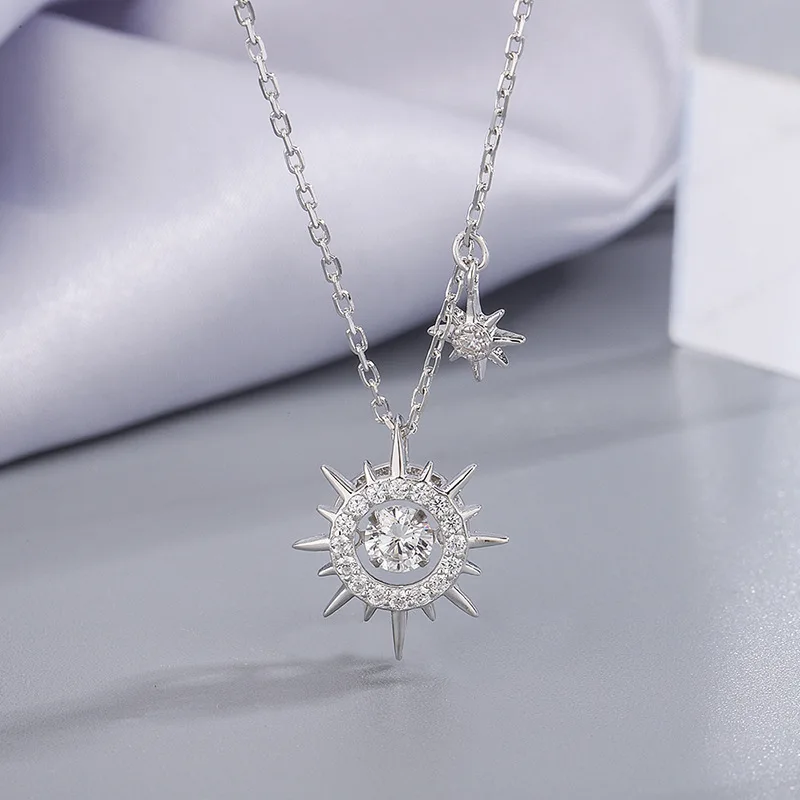

Shiny Sun Necklace Korea Creative Crystal Sunflower Jewelry Neck Chain Pendant Choker Necklaces For Women Fashion Jewelry Gifts