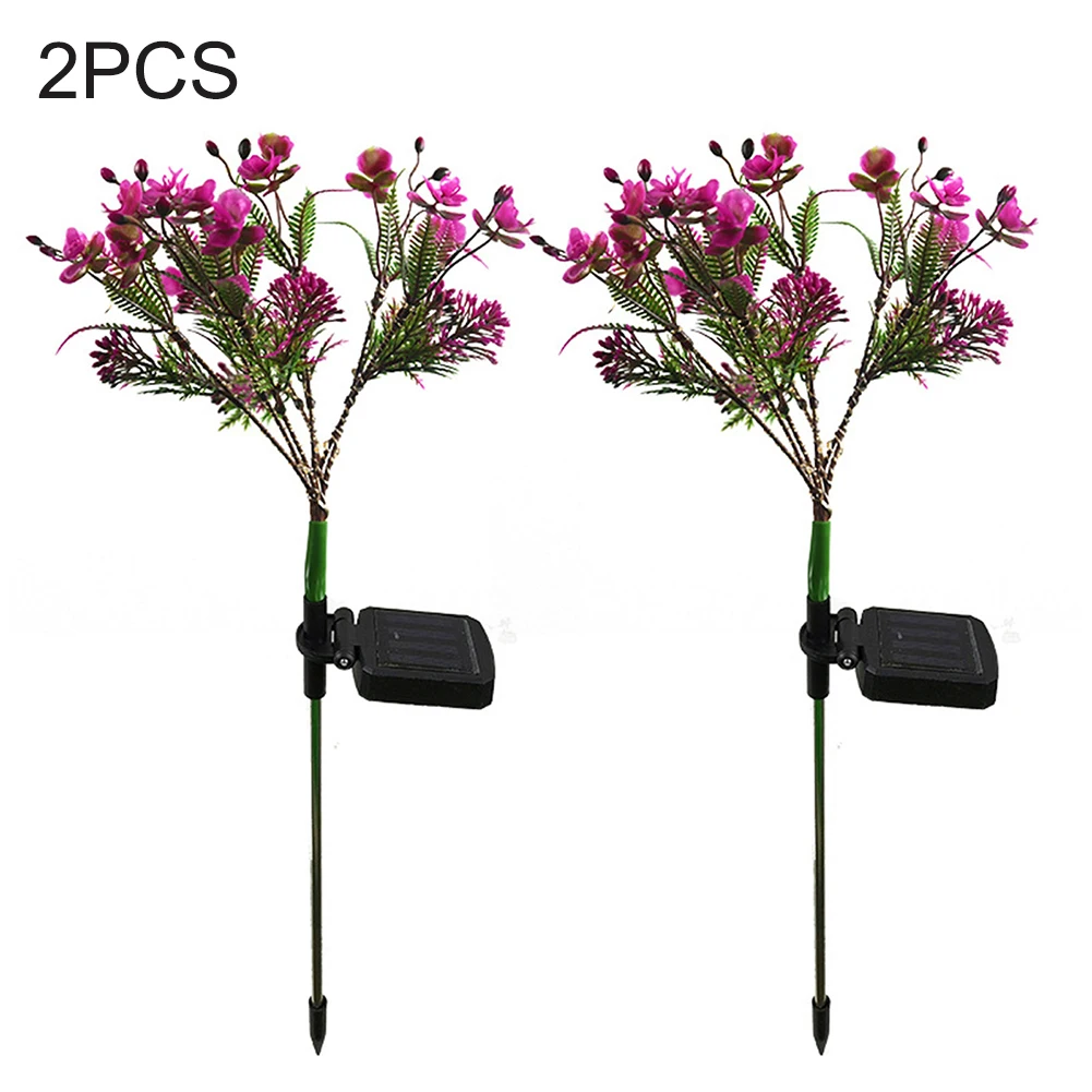 

2pcs Adjustable Decorative Waterproof Simulation Flower Outdoor Garden Purple LED Rechargeable Energy Saving Solar Light Vivid