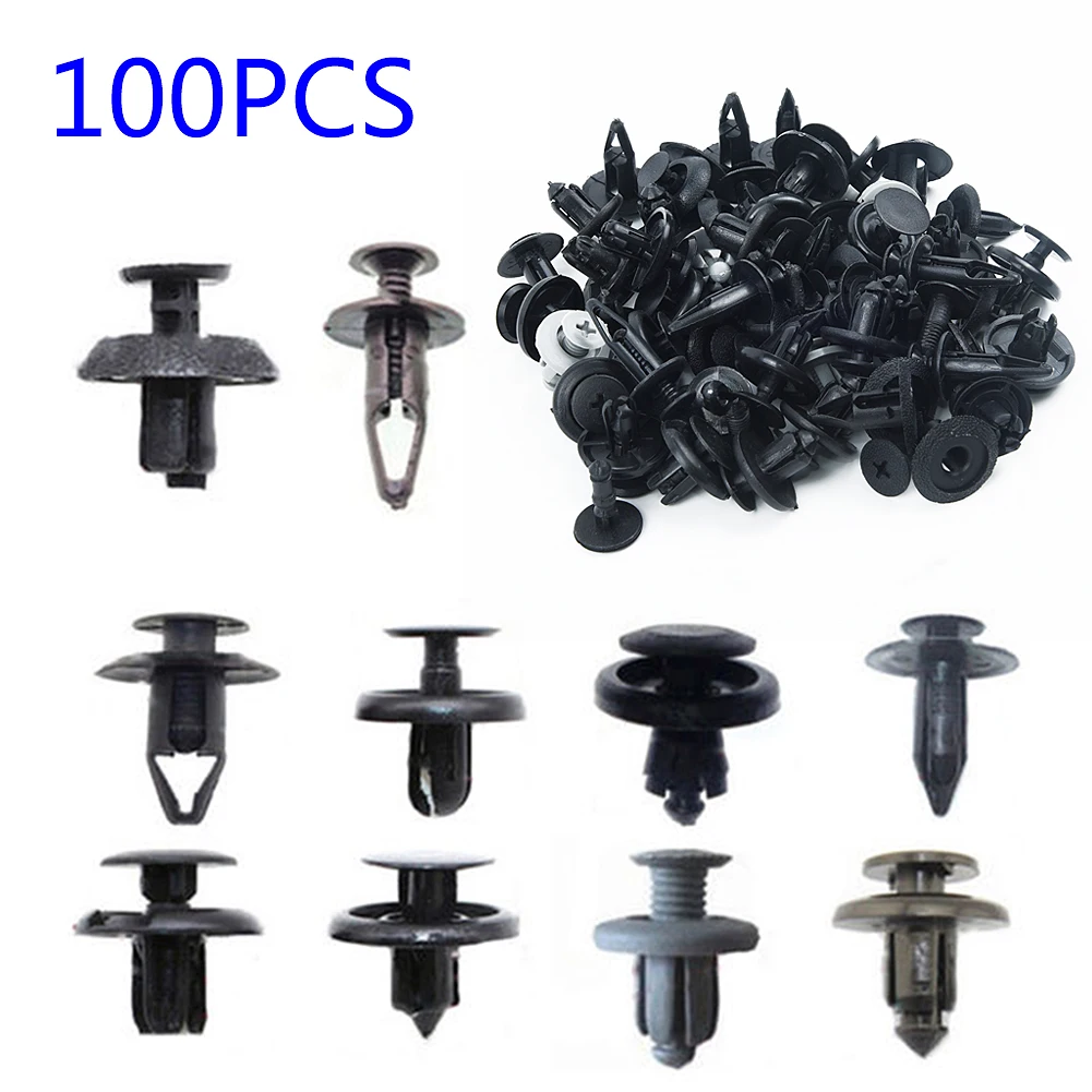 

100pcs/Set Mixed Car Fastener Clips Bumper Fender Plastic Fastener Screw Rivets Clips Set Car Fastener Clips Tool Accessories