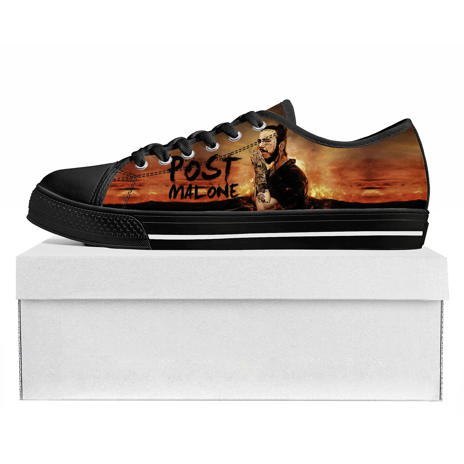 

Post Malone Hot Singer Low Top High Quality Sneakers Mens Womens Teenager Canvas Sneaker Prode Casual Couple Shoes Custom Shoe