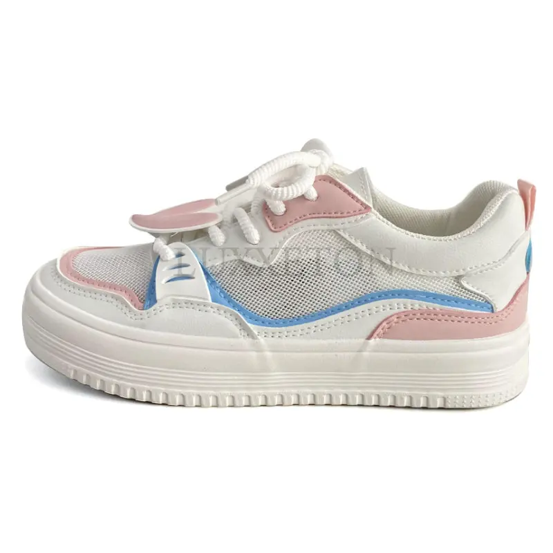 

Кроссовки женские на платформе, дышащие сетчатые, плоская подошва, на шнуровке, Повседневная летняя обувь