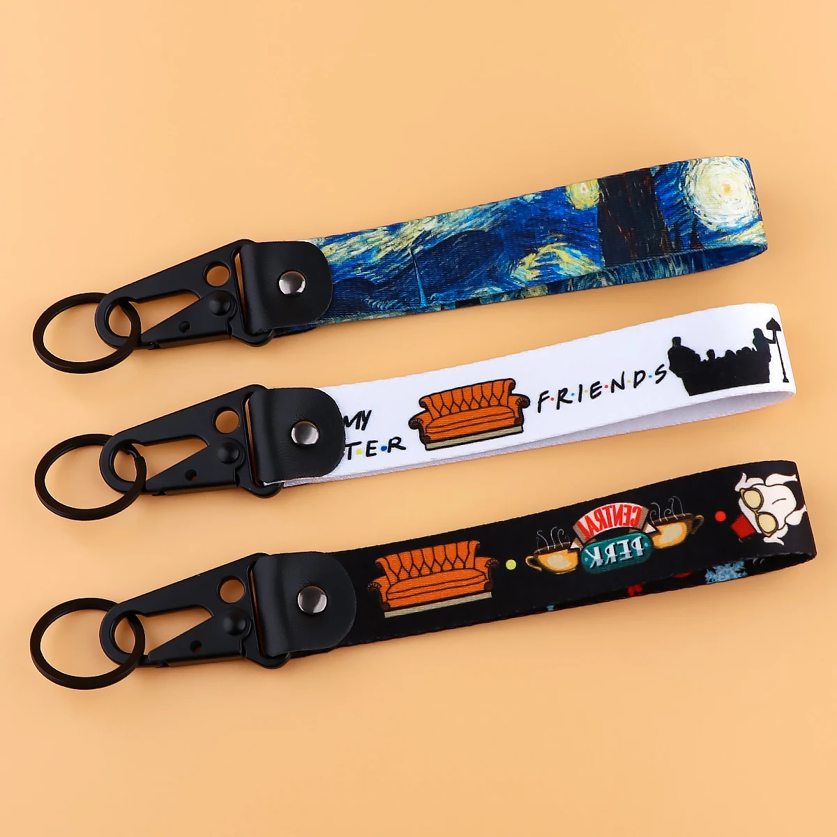 

Friends tv show Short Lanyard Starry Sky Neck Strap Hand Wrist Pendant Keychain Tag For Backpack Key Strap