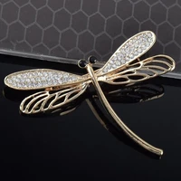 copper crystal zircon dragonfly upscale elegant delicate brooch pin wedding clothing jewelry accessories trend fashion best gift