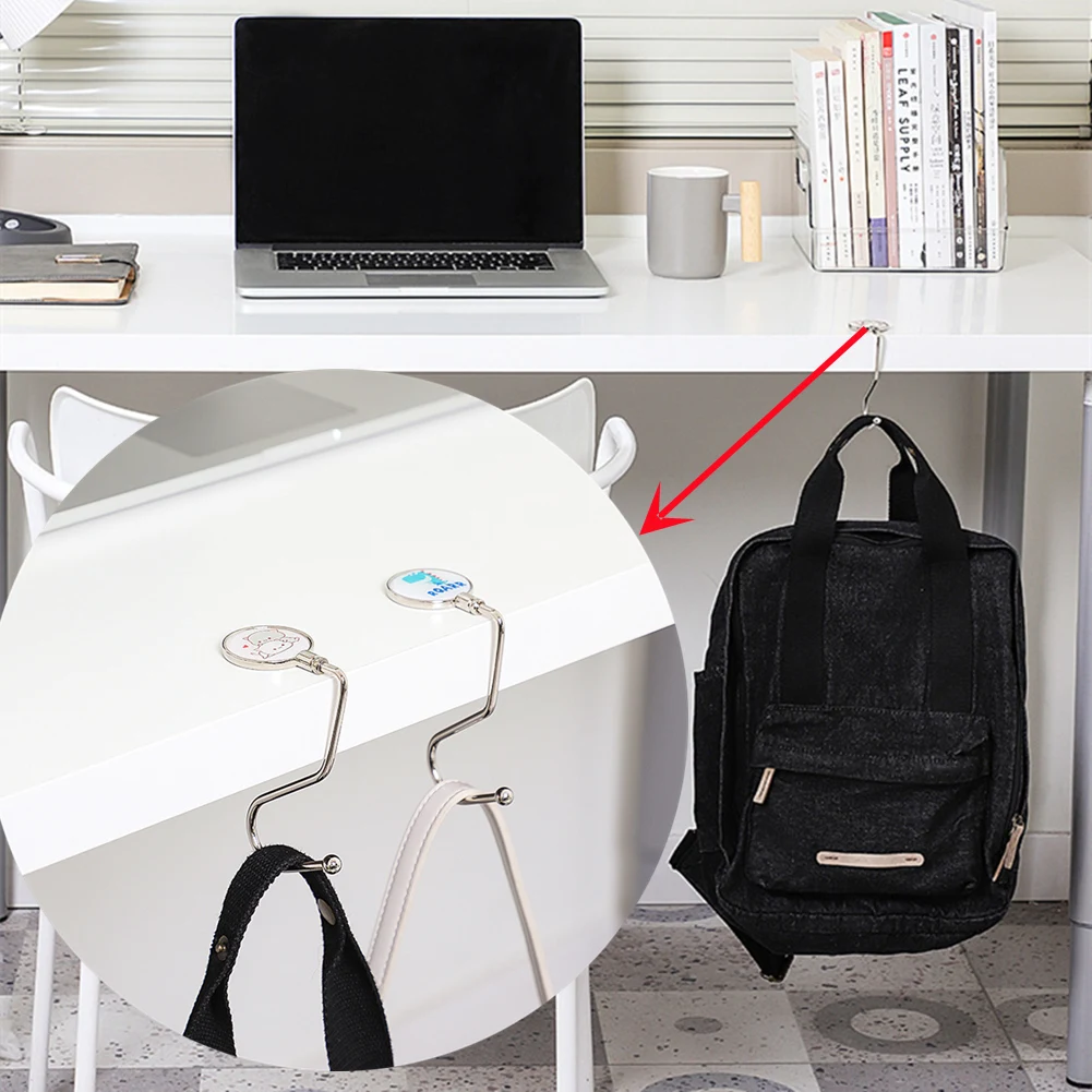 

Removable Desktop Hook Student Hanging Bag Artifact Portable Side Desk Schoolbag Side Hook Household Office Table Storage Hook