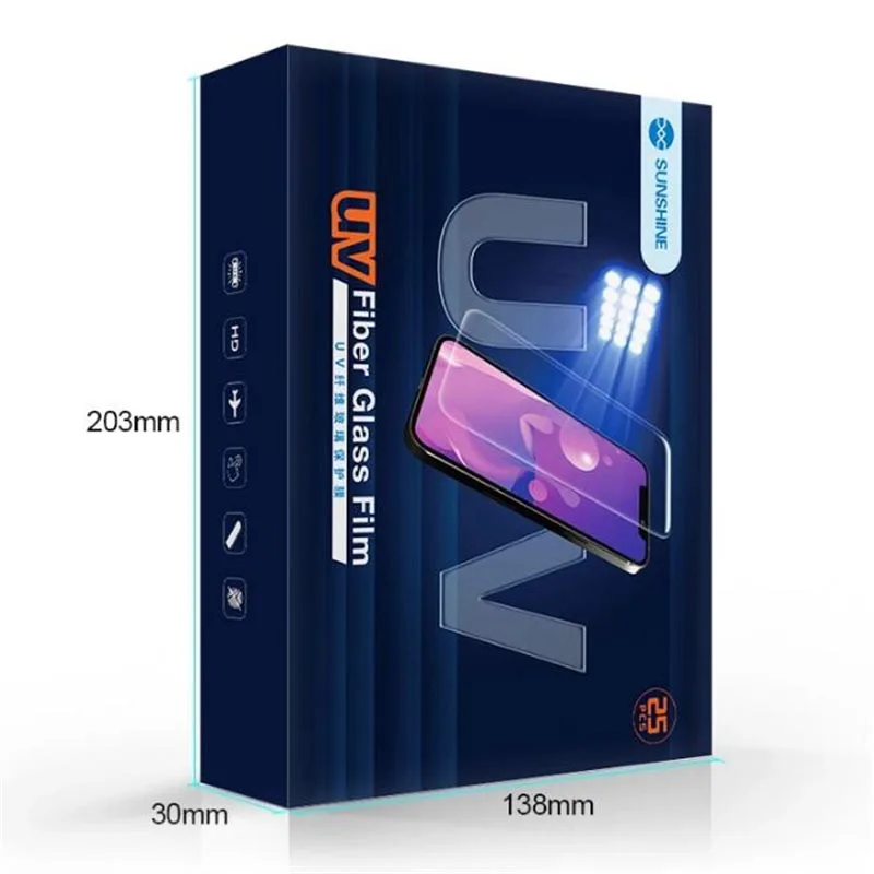 SUNSHINE 25pcs UV Film Gaming Matte Glass Movies for SS 890C Pro Max Mobilephone Screen Protector Cutting Machine With UV Lamp