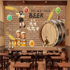 3D кирпичная стена пивной бар винный персонализированный индустриальные обои KTV украшение для ресторана фон настенная живопись обои