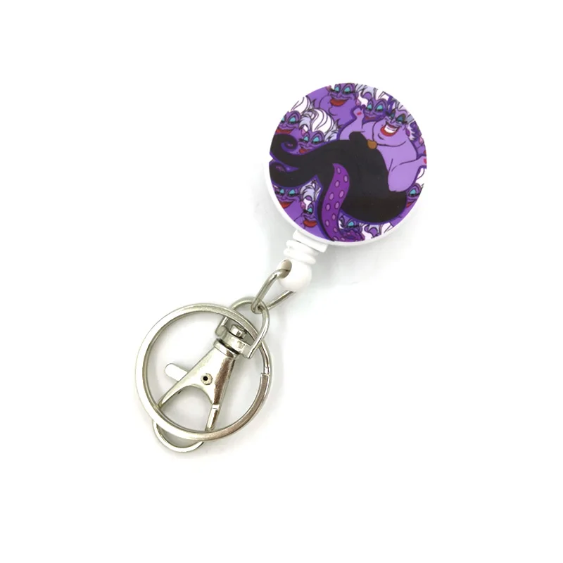 

Ursula Cartoon Retractable Badge Reel Lanyard Nurse ID Credit Card Work Card Badge Holder Office Student Clips Card Holder