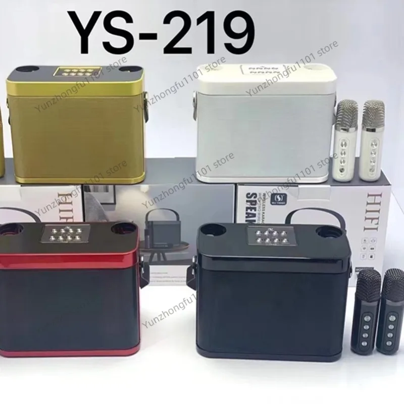 Фото Беспроводная Bluetooth-колонка YS219K с двумя микрофонами, портативная, для дома и улицы, мобильная, стереосистема KTV №4