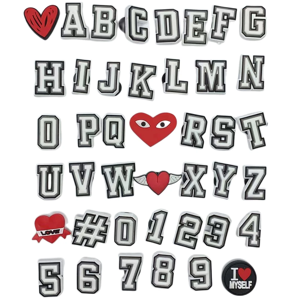 50-100PCS Croc Shoe Charms Decorations for Summer Shoes Accessories PVC Cartoon Letter Anime Shoe Buckle Wholesale Dropshipping