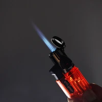 powerful jet butane pipe cigar lighter triple torch blue flame lighter portable spray gun gas windproof outdoor gadgets for man