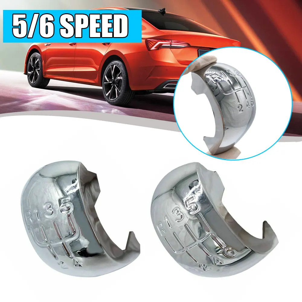 

5 / 6 Speed Gear Shift Knob Stick Button Cap Cover Plastic Chrome Black Silver for Skoda Octavia MK2 II (04-08), II FL (08-11)