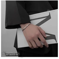 silver steel color small square link geometric titanium steel bracelet hand jewelry accessories ladies and girls gifts classic
