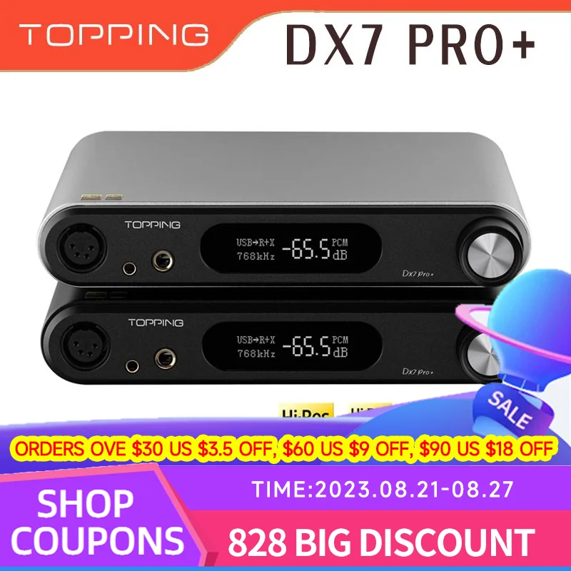 

TOPPING dx7pro plus Digital Audio Music Decoder Earphone Amplifier DAC Heaphone Amp Es9038pro Bluetooth LDAC DSD512 DX7 PRO