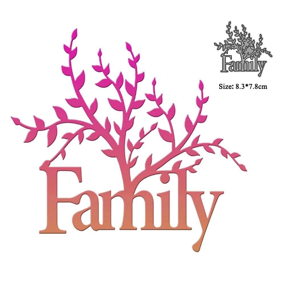 

Metal Cutting Dies Cut Words Family Scrapbooking Decoration Paper Craft Knife Mold Template Stencils