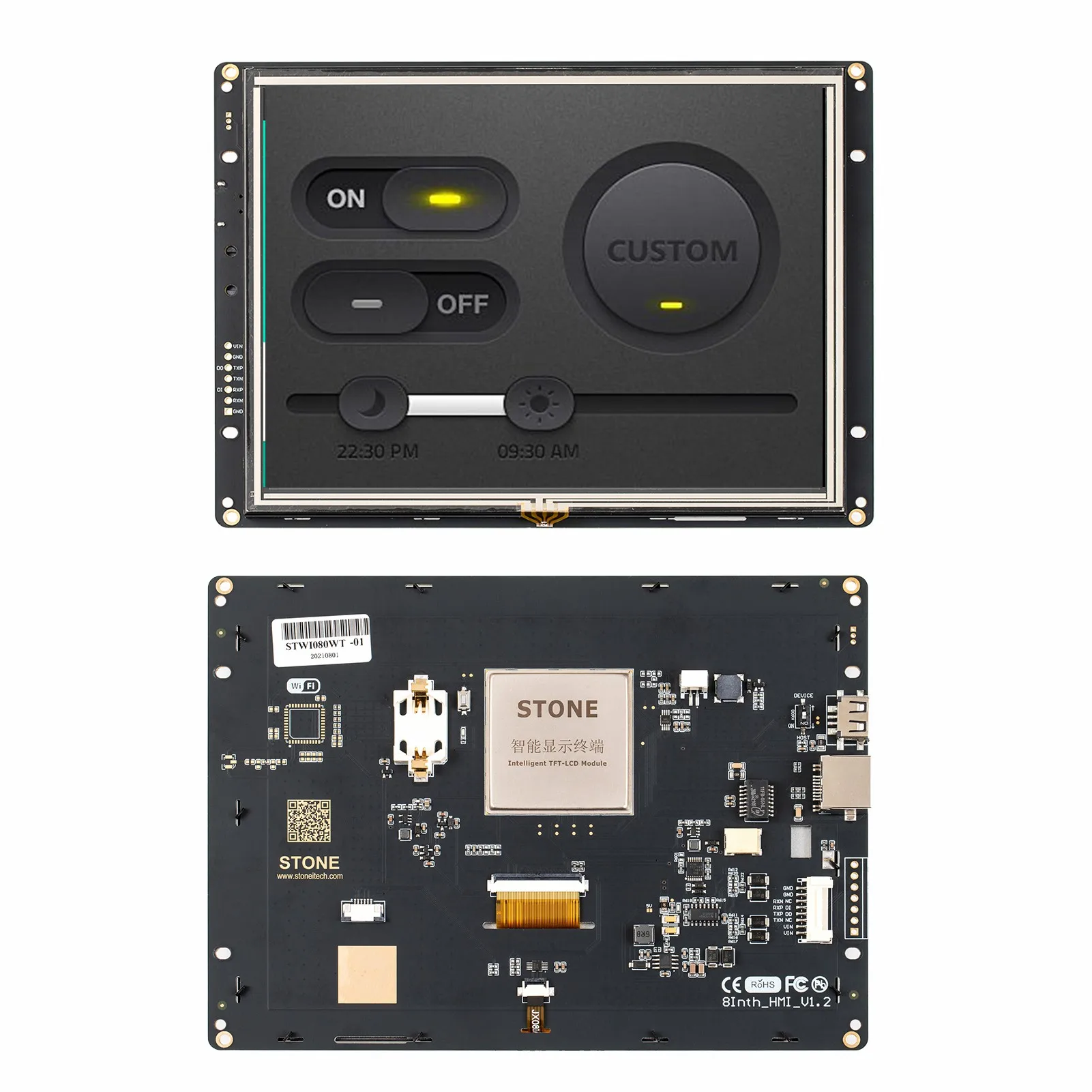 8 INCH TFT Monitor Panel Fully compatible with RS232/TTL UART Interface & USB port Intelligent tft lcd screen