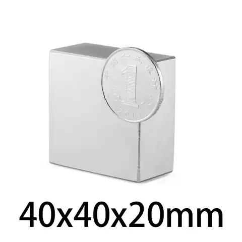 1/2 шт. 40x40x20 мм квадратный редкоземельный неодимовый магнит N35 блок неодимовый магнит 40x40x20 сверхмощные магниты 40*40*20