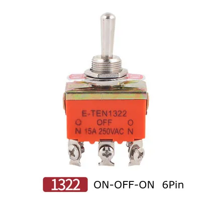 

Микропереключатель E-TEN1322 1021 1321 ВКЛ-ВЫКЛ тумблер переключатель двухполюсный двойной тумблер источника питания 12 мм 15A250VAC