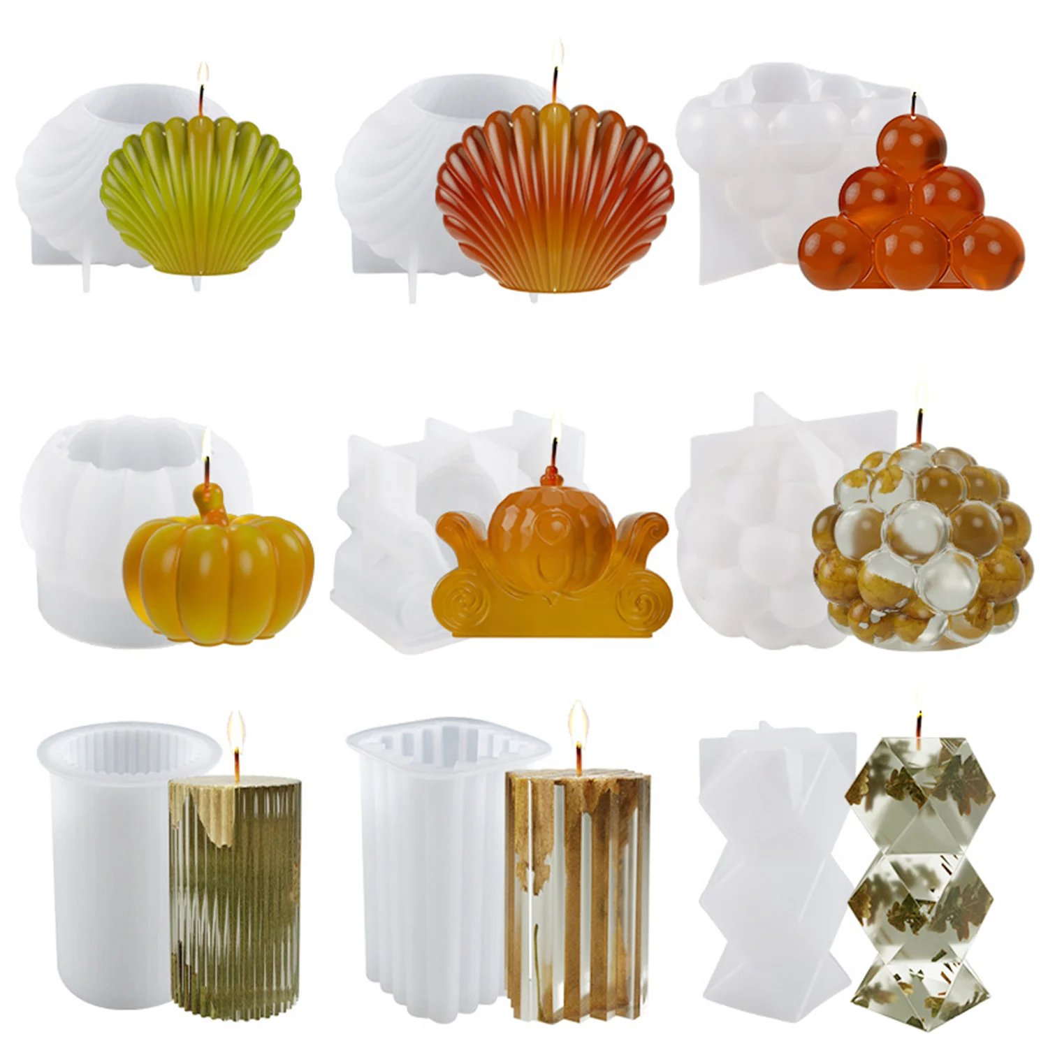 

3D DIY Shell Candle Mold Aromatherapy Plaster Silicone Mold Marine Shell Silicone Scallop Soap Mold Handmade Home Decoration