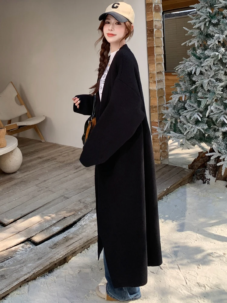 NYFS 2024 новинка зимы корейский женский свободный вязаный кардиган куртка