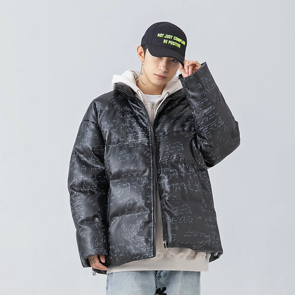 Covrlge Hot Sale Winter Men's Coat Windproof Bread Cotton Parkas Simple Stand Collar Couple's Casual Loose Men Clothes MWM167