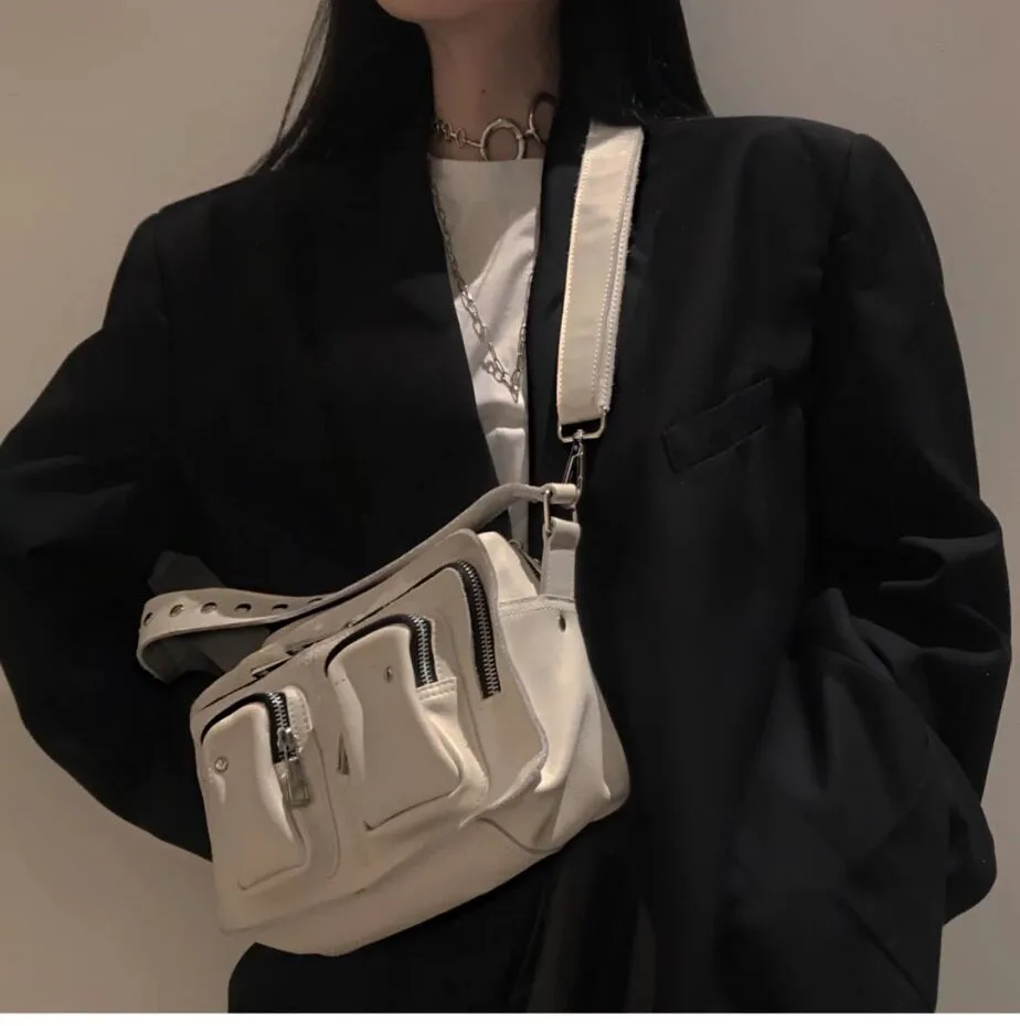 

Винтажные женские сумки через плечо, дизайнерские сумки-мессенджеры на ремне с заклепками, женская сумка-слинг на цепочке, сумка на плечо 3