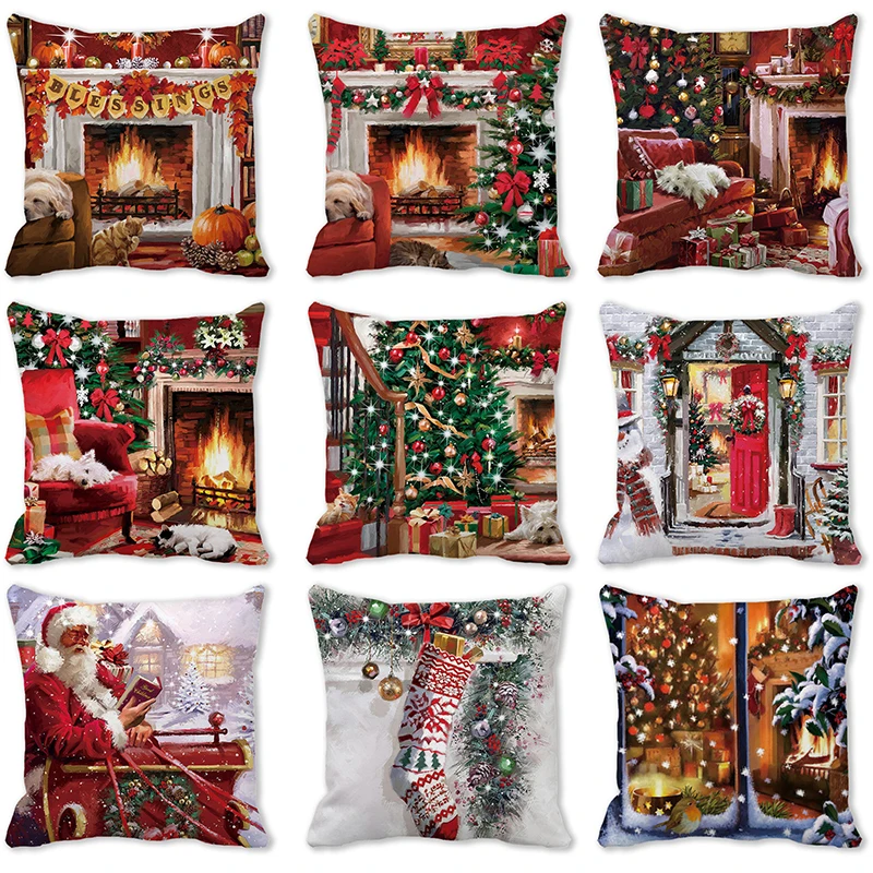 

45*45 см чехол для подушки с надписью "Merry Christmas", наволочки для диванной подушки, декоративные наволочки для вечерние, новогодние подарки 2023, рождественские подарки