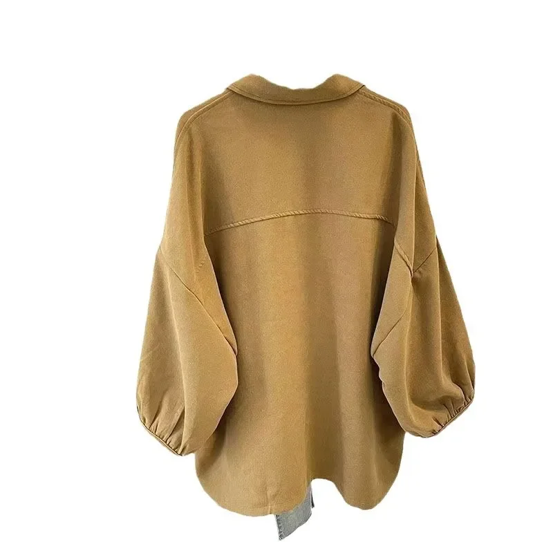 Повседневная куртка-рубашка больших размеров в гонконгском стиле для женщин