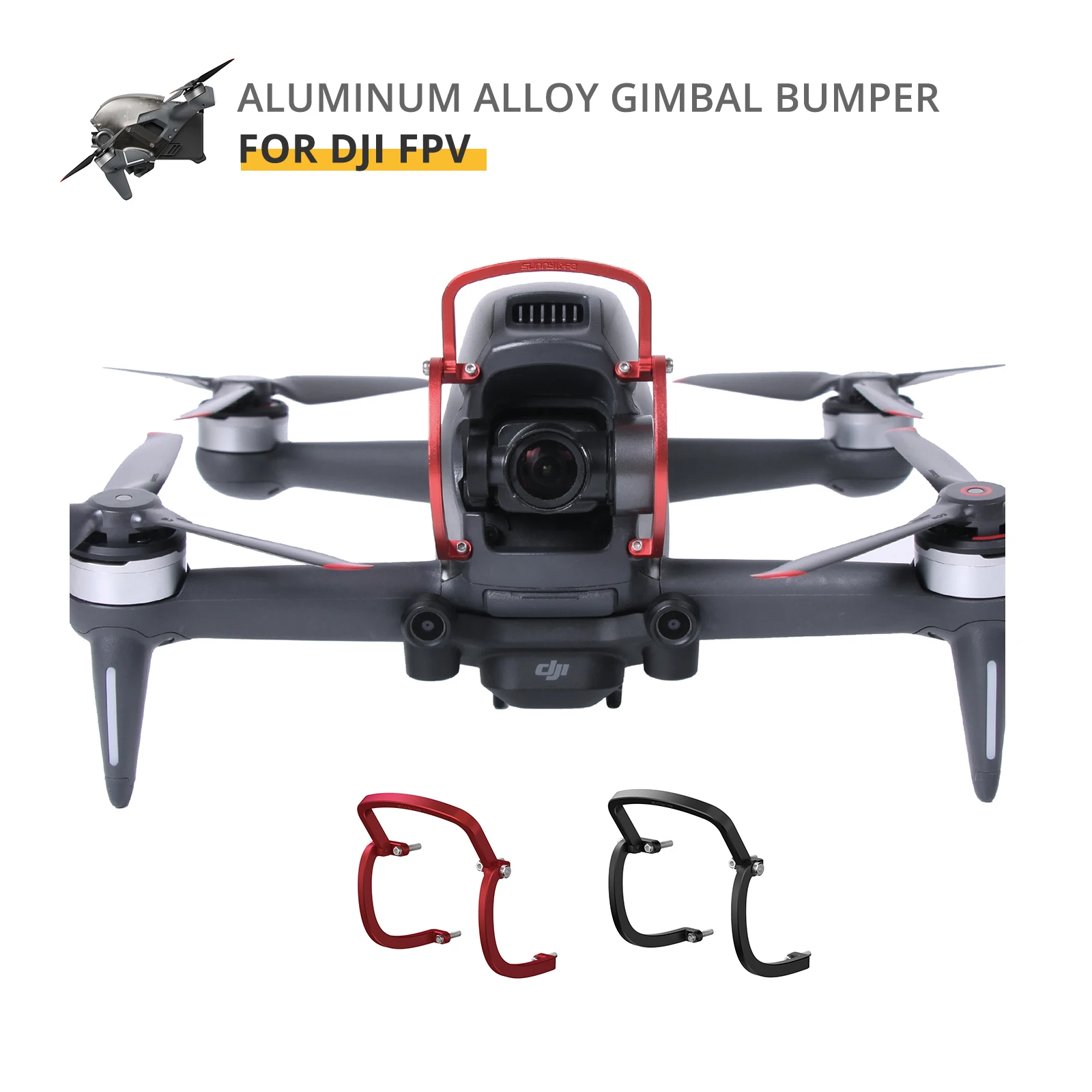 Купи Aluminum Alloy Gimbal Lens Bumper for DJI FPV Combo Top Protection Camera Protective Bars Anti-collision Drone Accessories за 473 рублей в магазине AliExpress