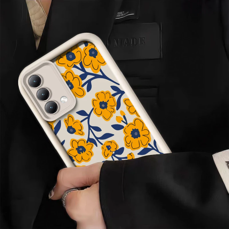 Фото Чехол для телефона с рисунком цветов для OPPO A17 A17K A16E A15S A12 A9 A5 2020 A5X A5S A3 Pro, противоударный матовый силиконовый мягкий чехол из ТПУ №3