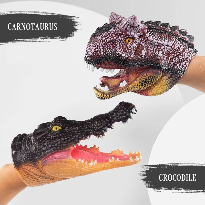 Фото Перчатки динозавров для детей и взрослых, мягкие резиновые куклы T-Rex, акулы, трендовый подарок для мальчиков, велоцираптор, вдохновленные юр... №3