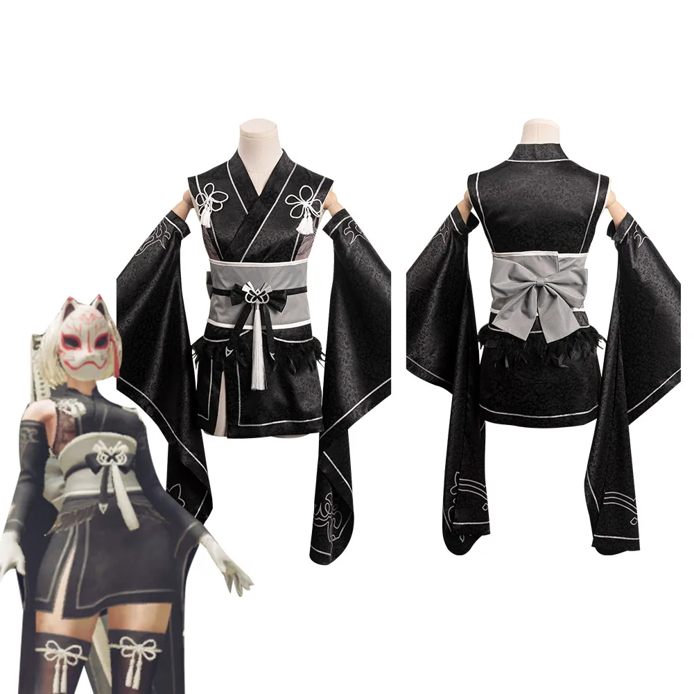 

NieR Cosplay Anime Costume Game NieR:Automata 2B Kimono Outfits YoRHa Fantasia Women Halloween Carnival Party Roleplay Suit