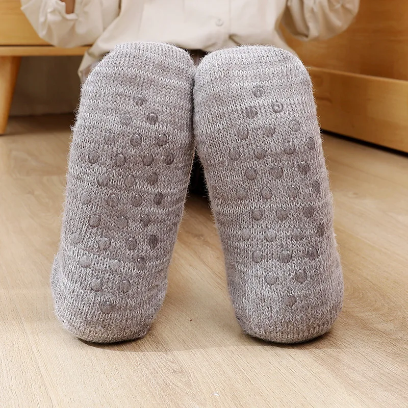 Winter Snow Socks Women Thicken Warm Home Bedroom Socks Slippers woman Non-Slip Foot Warmer Knitted Sock Chaussettes Pour Femmes