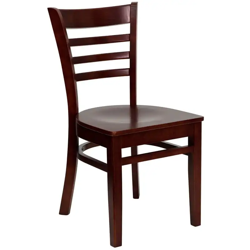 

HERCULES Series Ladder Back Mahogany Wood Restaurant Chair Wooden chair Metal chair Desk chair Plywood chair Chair pink Outdoor