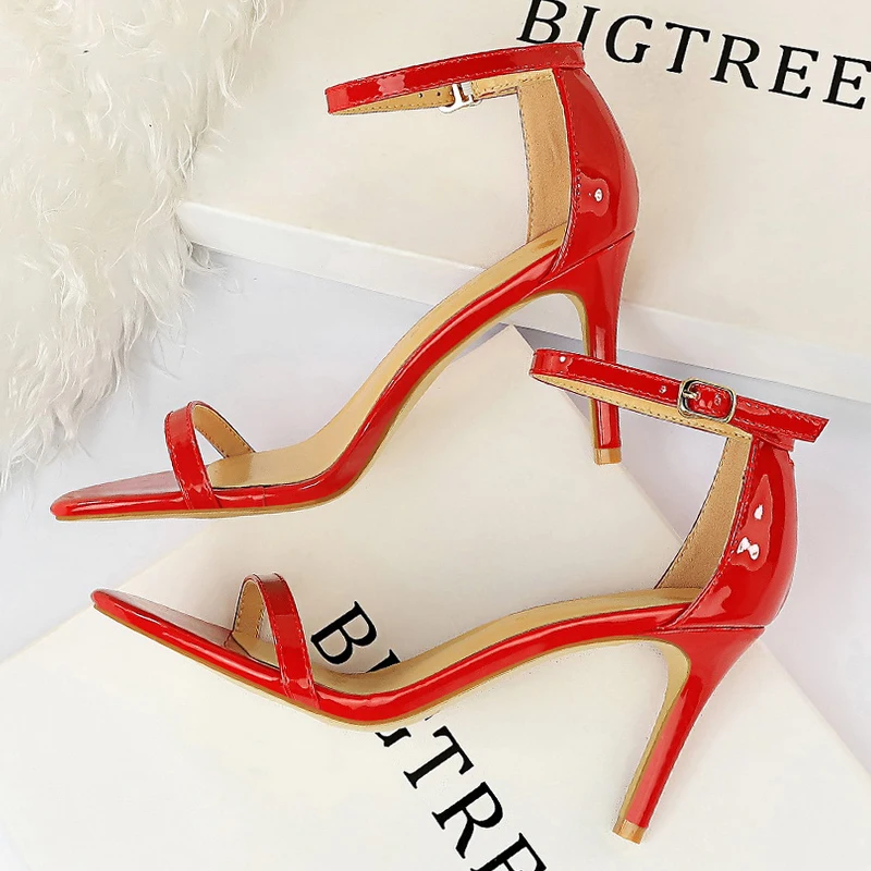 

BIGTREE Peep Toe Women Sandals High Heels Women Pumps Shoes On Heels 8Cm 11Cm Elegant Stiletto Shoes Women Heels Wedding Shoes
