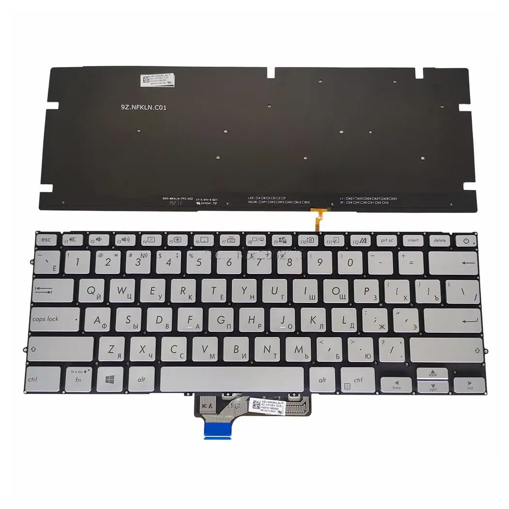 XIN-Russian-US Клавиатура для ноутбука с подсветкой Asus ZenBook UX431 X431 V431 K431 S431 X431FAC UX431U UX431F