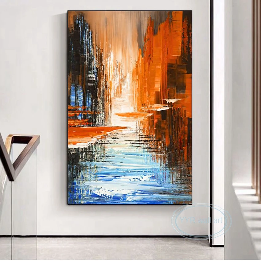 

100% картина маслом ручной работы, новая абстрактная фотография искусства на холсте, подвесная картина для гостиной, спальни, крыльца, роскош...