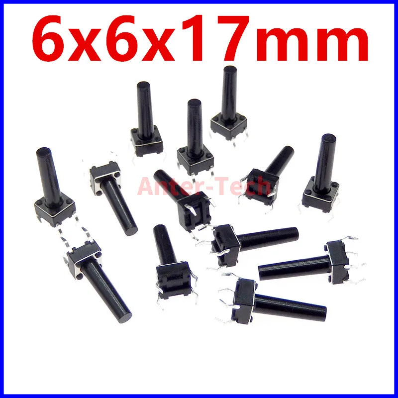 20 шт. DIP 6x6 6x6x17 6*6*17 мм кнопочный переключатель фотоэлементов сенсорный переключатель выключатель питания 4 контакта