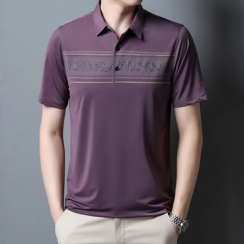 

Рубашка-поло мужская с коротким рукавом, люксовая дизайнерская брендовая Повседневная модная одежда в полоску, лето 2023