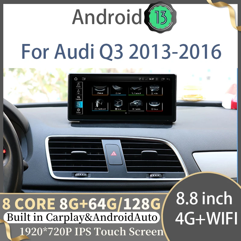 

8 Core Android13 Wireless Carplay Auto Radio For AUDI Q3 2013-2018 Car Player Multimedia GPS Navigation Screen Head Unit 4G WIFI