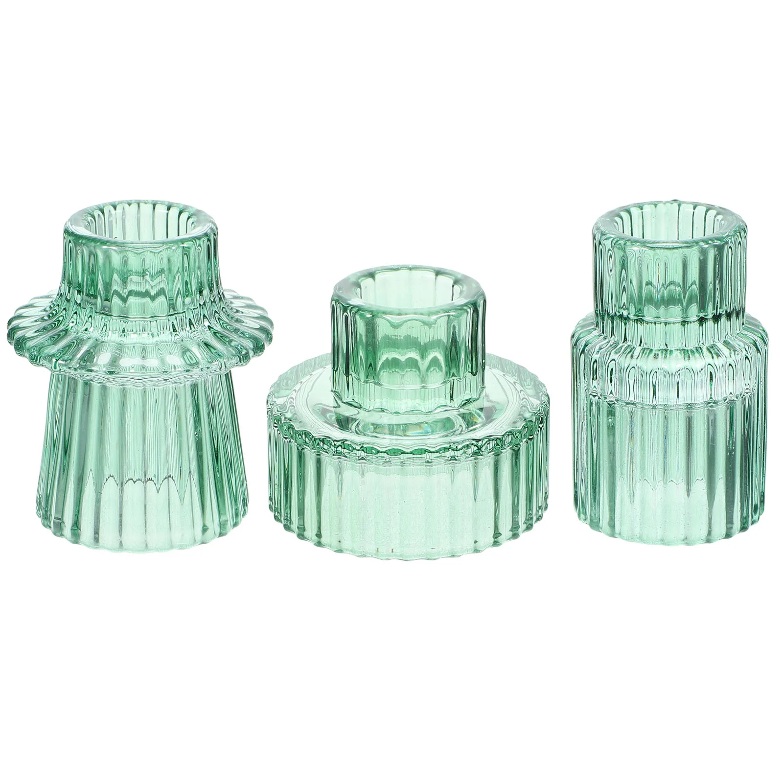 

3 Pcs Wedding Centerpieces for Tables Candlestick Pillar Holder Home Decor Decorations Desk Glass Candlesticks