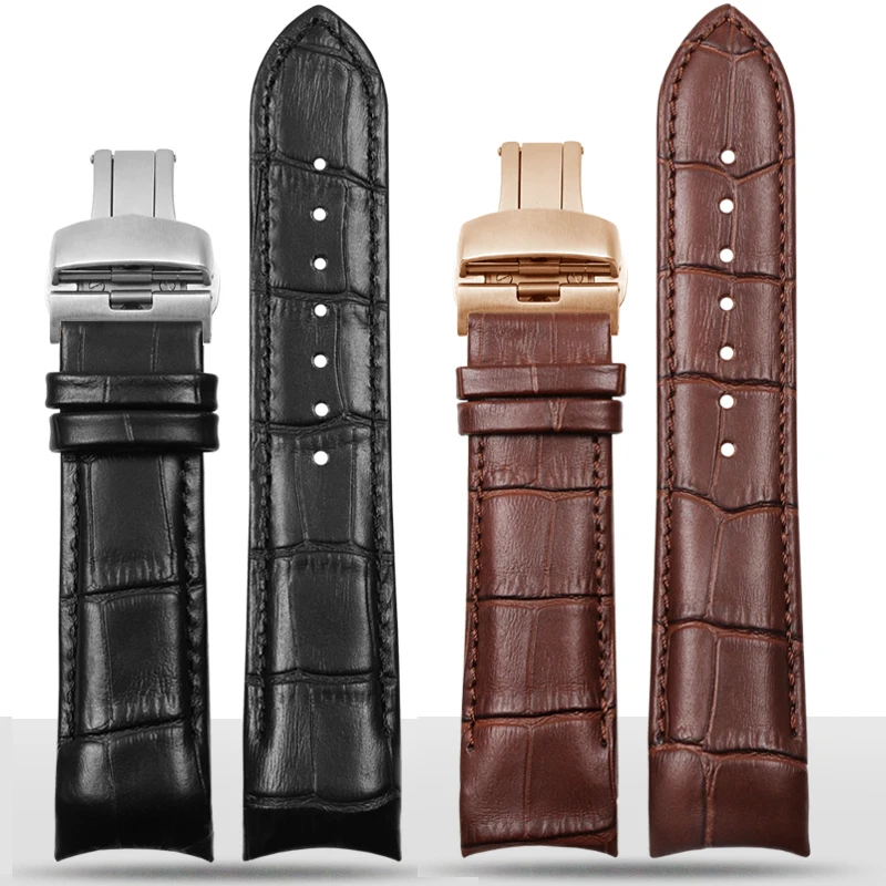 Ремешок изогнутый из телячьей кожи для часов Tissot, мужской браслет ...