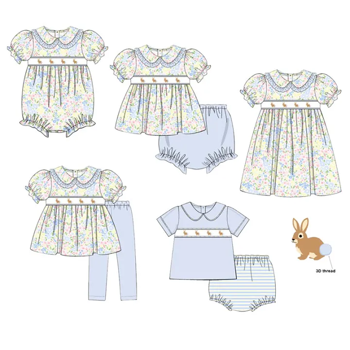 Пасхальный бутик футболка с короткими рукавами круглая вышивка платье цветочным